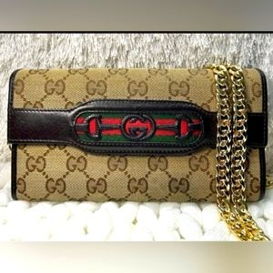COPY - GUCCI• GG Canvas Crossbody Long Wallet WOC